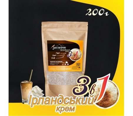 Кава 3в1 Ірландський крем Jacoffee, 200 г Кава 3в1 Ірландський крем Jacoffee, 200 г