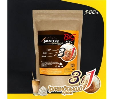 Кава 3в1 Ірландський крем Jacoffee, 500 г