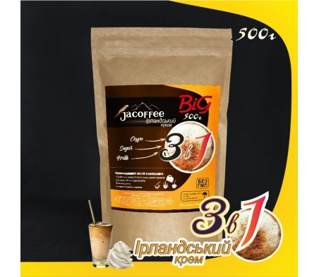 Кава 3в1 Ірландський крем Jacoffee, 500 г Кава 3в1 Ірландський крем Jacoffee, 500 г