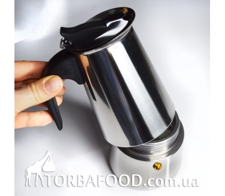 Кофеварка гейзерная из нержавеющей стали 450мл Кофеварка гейзерная из нержавеющей стали 450мл
