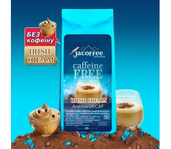 Кофе молотый Jacoffee Arabica без кофеина со вкусом Ирландский крем, 225г