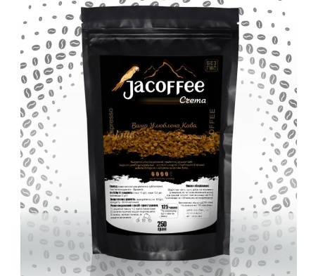 Кофе растворимый сублимированный Jacoffee Crema, 250г Кофе растворимый сублимированный Jacoffee Crema, 250г