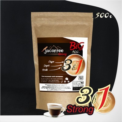 Растворимый кофе 3 в 1 • Кофе Jacoffee 3в1 Strong, 500 г