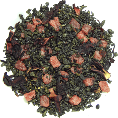 Чай зеленый Gunpowder, земляника со сливками, 100 г