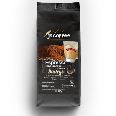 Кофе молотый Jacoffee Espresso, бейлис, 225 г