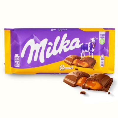 Шоколад Milka молочный с карамелью, 100г