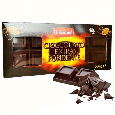 Шоколад черный Dolciando Cioccolato Extra Fondente, 500 г
