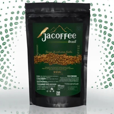 Фасованный растворимый кофе • Кофе растворимый сублимированный Jacoffee Brazil, 250г