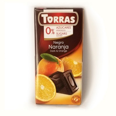 Шоколад Torras черный с апельсином, 75г