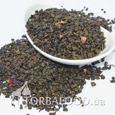 Чай зеленый Gunpowder, земляника со сливками, 1 кг