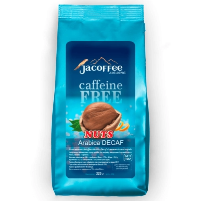 Кофе молотый без кофеина Jacoffee Arabica, Лесной орех, 225г