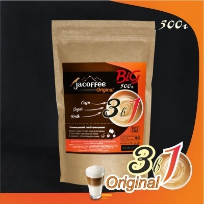 Растворимый кофе 3 в 1 • Кофе Jacoffee 3в1 Original, 500 г