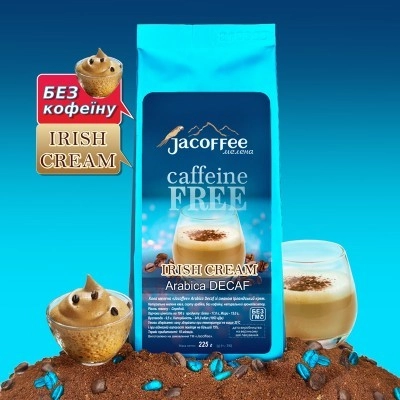Кофе молотый без кофеина Jacoffee Arabica, Ирландский крем, 225г