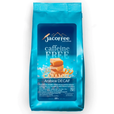 Кофе молотый без кофеина Jacoffee Arabica, Карамель, 225г