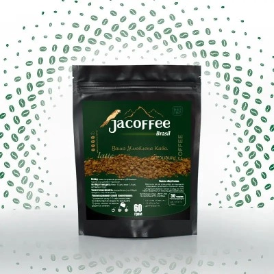 Фасованный растворимый кофе • Кофе растворимый сублимированный Jacoffee Brazil, 60г