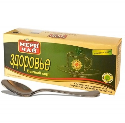 Индийский черный чай Здоровье Мери чай в пакетах, 25 шт+ложка