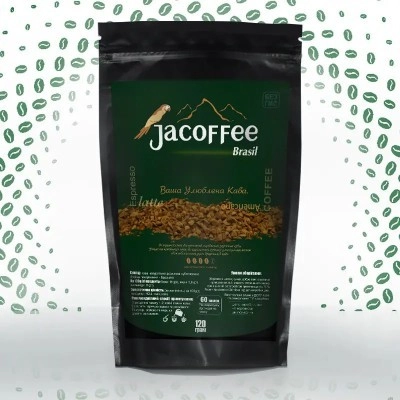 Фасованный растворимый кофе • Кофе растворимый сублимированный Jacoffee Brazil, 120г
